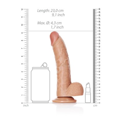 Duże Silikonowe żylaste dildo przyssawka 23 cm